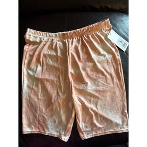 NWT Refugee Pink Orange Tie Dye Booty Scrunch Biker Shorts Athletic Loungewear L